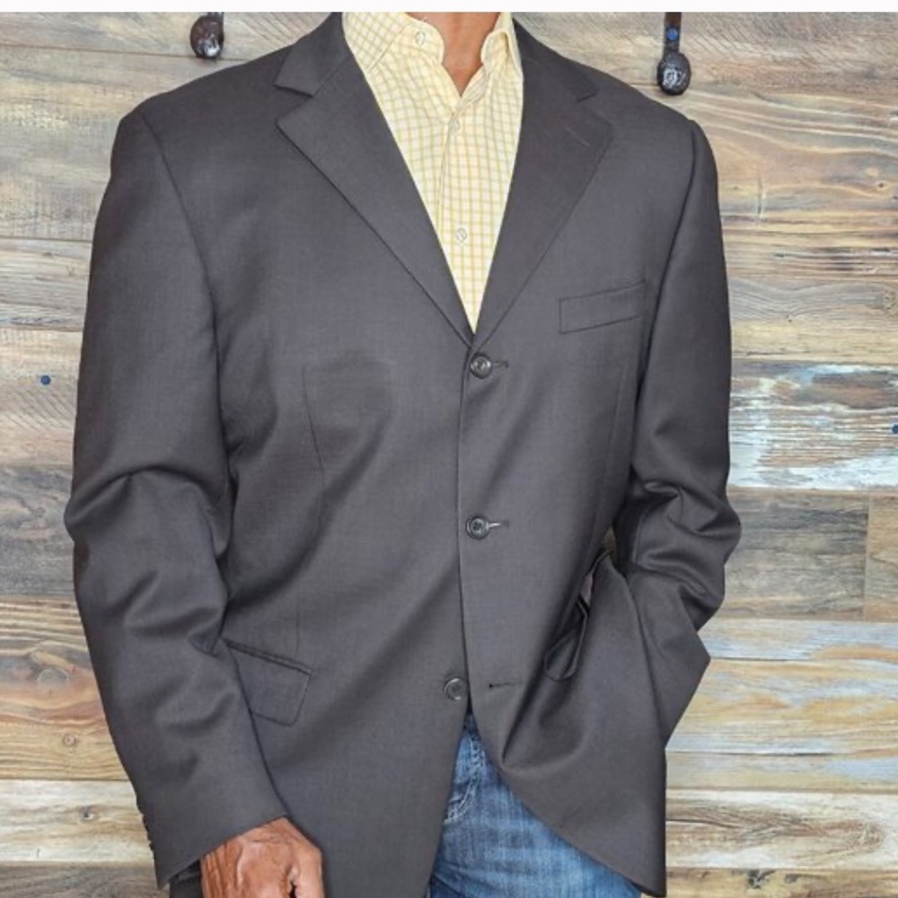 Ermenegildo Zegna Charcoal grey (3) Button 100% wool Blazer 50R made in italy